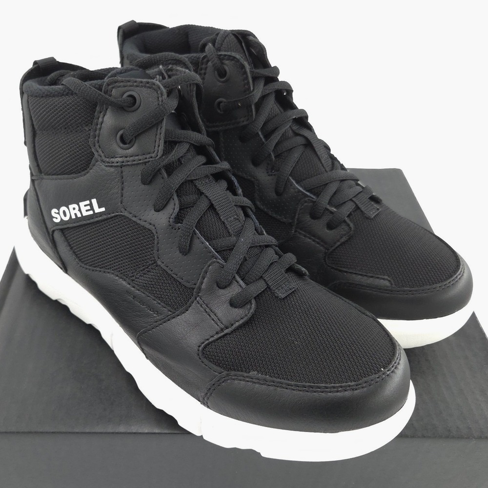 Sorel Explorer II Sneaker Mid WP Boots Womens 9.5 Black Waterproof Insulated NEW
